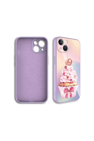 Apple Uyumlu iPhone 13 Uyumlu Kamera Korumalı Desenli Sert Silikon Zore Epoksi Kılıf-no8 NO8 -