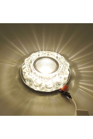 Silver Kristal Cam Sıva Altı Spot Cob Led Armatür Gün Işığı Silver