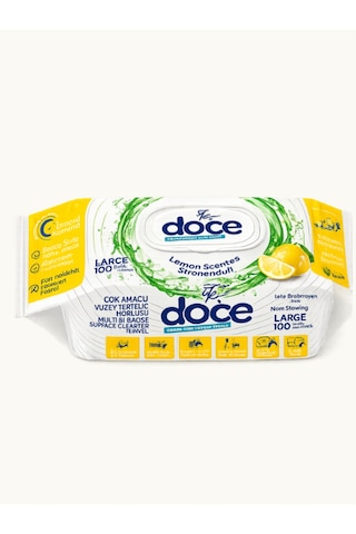 Limon Kokulu Yüzey Temizlik Havlusu 100 Yaprak Pratik Hijyenik Temizlik Mendili Diğer