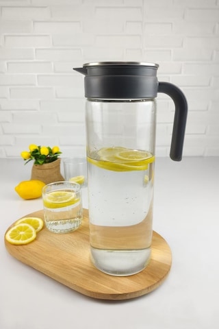 Digithome Buzdolabı Kapak Rafı Uyumlu Borosilikat Cam Sürahi 1800 Ml Gri - Thn87018 - Hyt