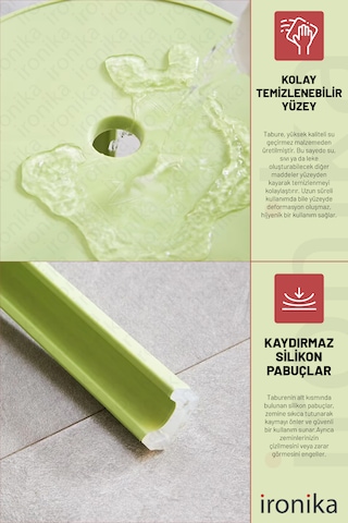 Kaymaz Ayaklı İç İçe Geçebilen Plastik Tabure 6 Adet-turuncu