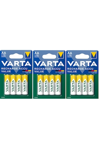 Varta 56616 Şarj Edilir Value 12 Adet 2100mah Aa Kalem Pil+kese