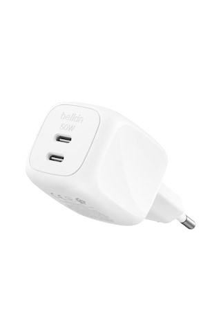 Belkin Boostcharge Pro 2 Bağlantı Noktalı Usb-c Gan Şarj Cihazı 67 W, 2x Usb-c, Beyaz