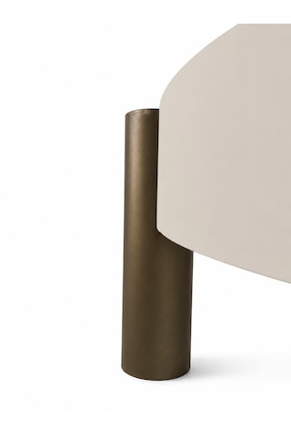 Noryn Yuvarlak Orta Sehpa Çap 90cm Aytaşı Ve Bonj Renk Metal Ayak 35cm Modern Tasarım Dekoratif Aytaşı + Bonj19