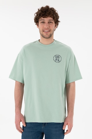 U.S. Polo Assn. Erkek Oversize Fit Bisiklet Yaka Su Yeşili Tişört 50305904-VR048