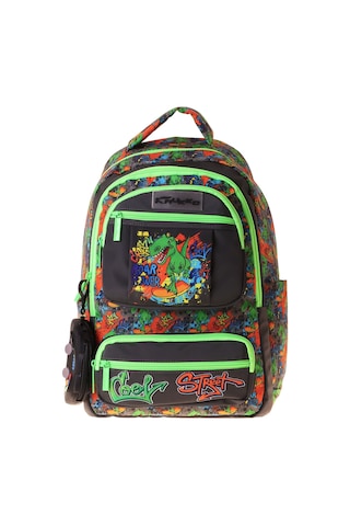 Kaukko Kids Erkek Çocuk Street Dinazor Baskılı Street Altı Bölmeli İlkokul Sırt Çantası - L5414 Çok Renkli
