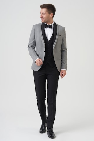 White Stone Philadelphia D2405 Slim Fit 6 Drop Likralı Damatlık Takım Elbise A.Gri - A.Gri Açık Gri