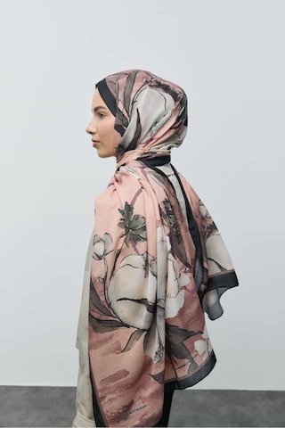Moda Kaşmir Nileya Desen Pamuk Şal Siyah-vizon