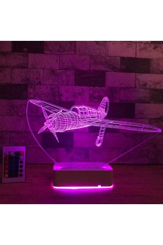 Özel Tasarım Pırpır Uçak 3D Led Lamba