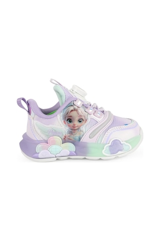 Pepino 2230 Kız Bebek Sevimli Masal Prensesi Figürlü Otomatik Döner Kilitli Hafif Işıklı Taban Lila Spor Sneaker