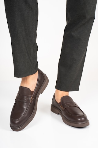Fame Step Hakiki Deri Erkek Loafer Mokasen Klasik Ayakkabı Comfort Prato Kahverengi