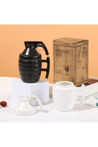 Wezone Kreatif El Bombası Desenli Seramik Kupa, Kapaklı 301-400ml Kahve/çay Bardağı, Özel Hediyelik怪诞 Mug Diğer