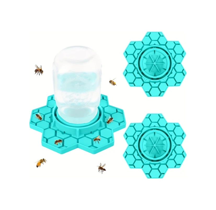 Fochsia 2 Adet Yeşil Arı Besleyici Kase, Sızdırmaz Silikon Şeker Şurubu Dağıtıcı, Bahçe Arı Sulama İstasyonu