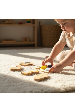 Simdale Wood Uç Uç Lusi Masal Seti + Hikaye Kitabı - Doğal Ahşap Montessori Tak Çıkar Oyuncak 10 Parça
