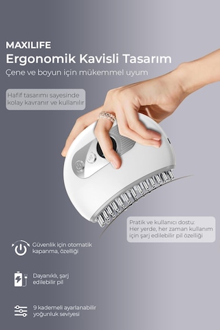 Tmj Masaj Cihazı Isı, Titreşim Ve Tens Pulse Özellikli Şarjlı Mini Masaj Aleti Beyaz