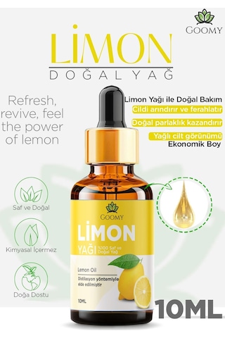 Goomy Limon Uçucu Yağı 10 Ml %100 Saf Ve Doğal Lemon Essential Oil