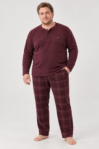Pemilo Erkek Büyük Beden 6415-4 Microsoft Pijama Takımı Bordo