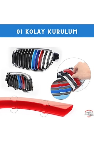 Bmw F10 2013-2018 Makyajlı Kasa Böbrek Şeridi 3 Renk 10 Rods