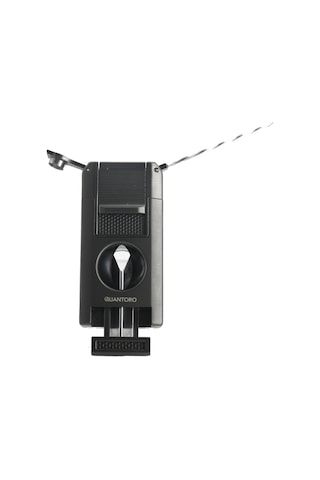 Quantoro Çift Torch Pürmüz V-cut/delicili/iğneli Gri Metal Puro Çakmağı - Trz1098