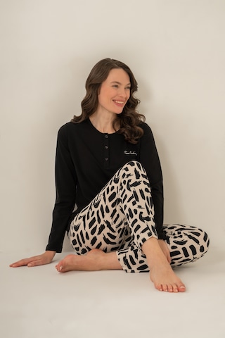 Pierre Cardin 9300 Modal Uzun Kol Kadın Pijama Takımı Siyah