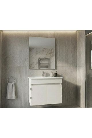 Creavit Flexio 65 Cm Katlanabilir Banyo Dolabı Beyaz Set
