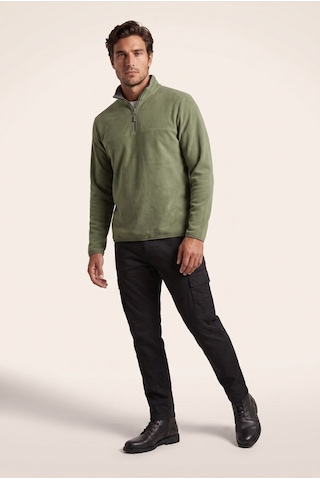 Jsco Erkek Yeşil 6240 Basic Dik Yaka Polar Sweatshirt