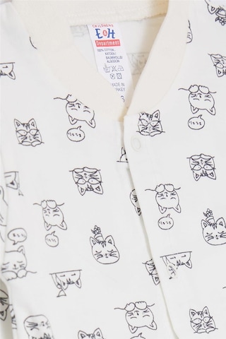 Breeze Erkek Bebek Tulum Uykucu Kedicik Desenli 0-3 Ay-6 Ay, Ekru-ekru Ekru