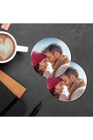 Kişiye Özel Fotoğraflı Mdf İkili Bardak Altlığı