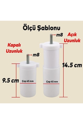 Gizli Mobilya Kanepe Sehpa Tv Ünitesi Koltuk Orta Destek Ayağı Ayarlanabilir 9.5 Cm Beyaz Baza Ayak Diğer