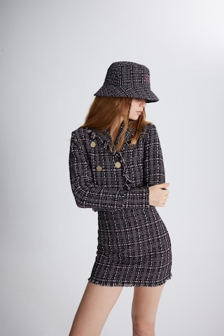 Holly Lolly Tüvit Kumaş Mini Tweed Etek Siyah