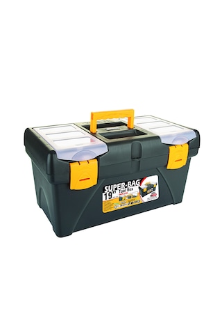 Takım Çantası Alet Kutusu Kapaklı Mini Bölmeli Organizer Dayanıklı Plastik Malzeme 14'' 19 İnç