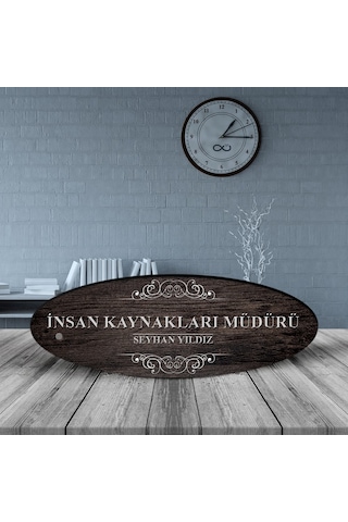 Kişiye Özel Mesleki İnsan Kaynakları Müdürü Ahşap Oval Masa İsiml N11.25481