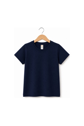 H&c Coolboy Çocuk %100 Pamuklu Bisiklet Yaka Baskısız Pike Kumaş Basic Tişört Lacivert