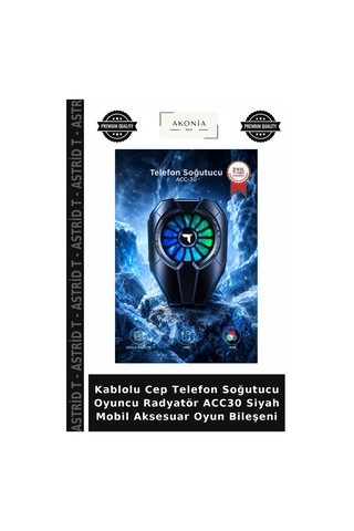 Kablolu Cep Telefon Soğutucu Oyuncu Radyatör Acc30 Siyah Mobil Aksesuar Oyun Bileşeni