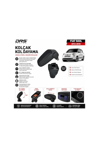 Fiat 500l 2013 - 2018 Kolçak Kol Dayama Siyah
