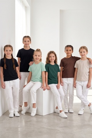 Kiagu Kız Erkek Çocuk Basic Tişört 6'lı Set Pamuklu Kısa Kollu Çocuk Tişört 2-13 Yaş T-shirt Çocuk Unisex 6'lı Kısa Kol Basic Tişört Seti 2-13 Yaş Pamuklu Penye 6'lı Set3 - 901092358 6'lı Set3