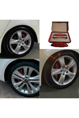 Brembo Metal Fren Kaliper Kapağı Kabartma Yazılı Jant Braketi 2li Set Kırmızı