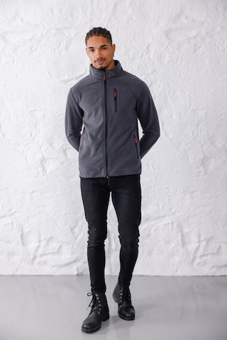 Monox Erkek Biyeli Fermuarlı Spor Polar Ceket Füme