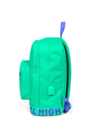 Coral High Nakış Logolu Usb Şarjlı Kulaklık Çıkışlı Su Yeşili Sırt Çantası