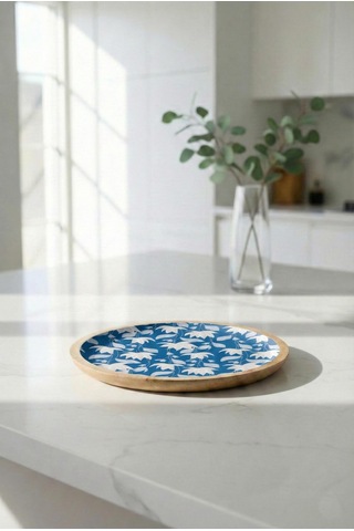 Mango Agacı Servis Tabağı & Sunum Tabağı 25 Cm Desenli Kahverengi