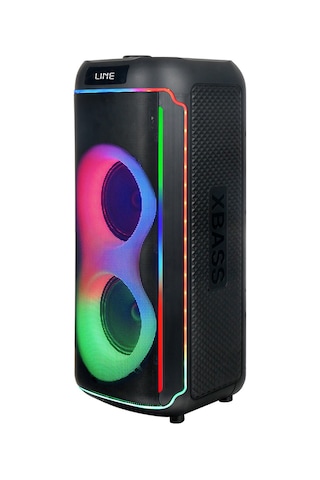 Mikrofonlu Rgb Işıklı Kablosuz Karaoke Hoparlör Çift 6.5 İnç Stereo Bass Dijital Led Parti Sistemi