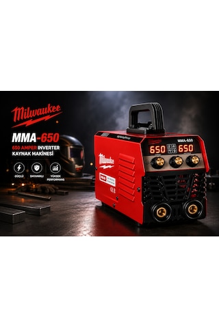 650 Amper İnverter Kaynak Makinesi 2 Dijital Göstergeli 7/24 Kullanım Full Set Maske+kablo+çekiç