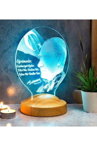 Atatürk Sözleri Hediye Led Lamba, Mustafa Kemal Atatürk Görselli Hediyeler