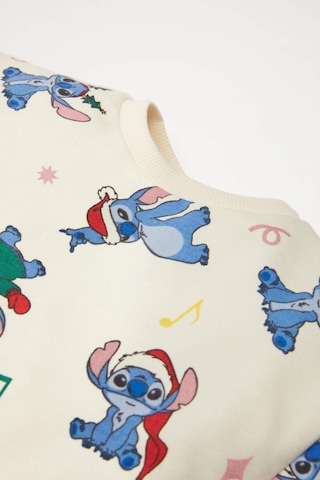 DeFacto Kız Bebek 2'li Takım Disney Lilo & Stitch Bisiklet Yaka Sweatshirt Beli Lastikli Eşofman Altı D6704A524WNBG744 Bej