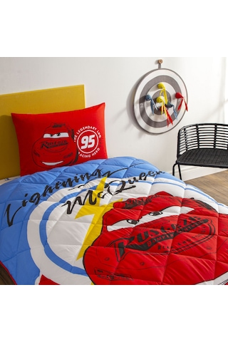 Taç Lisanslı Disney Cars Mcqueen Tek Kişilik Pamuk Yorgan Seti 000000001000050004 Çok Renkli