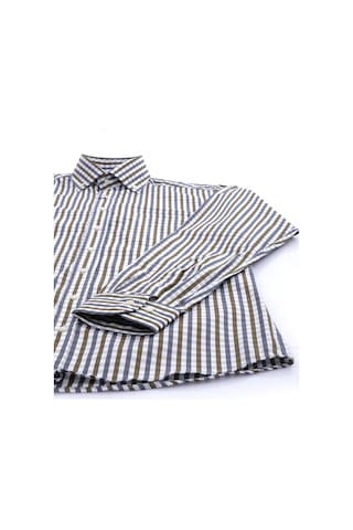 Giant Erkek Uzun Kol Kareli Gömlek - Minimalist Stil Haki