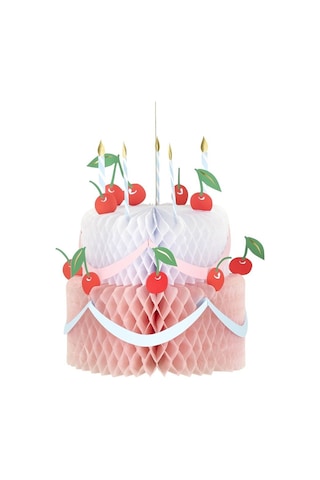 Meri Meri - Honeycomb Birthday Cake Decoration - Petek Doğum Günü Pasta Süsü Tüm Yaşlar