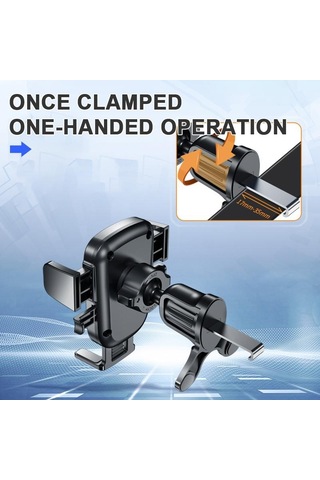 Seametal Araba Hava Çıkışı Telefon Tutucu Klip Dönebilen Cep Telefonu Montaj Braketi Kanca İle Çok Fonksiyonlu Kaymaz Tutucu Standı