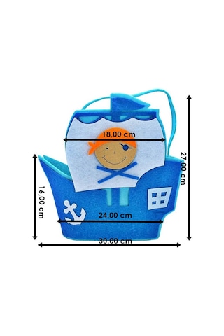 Keçe Korsan Sepet - 30 Cm Çok Renkli