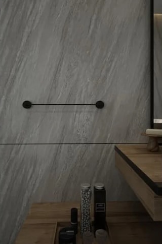 Siyah Uzun Havluluk, 40 Cm Banyo Askısı 12 Izgara